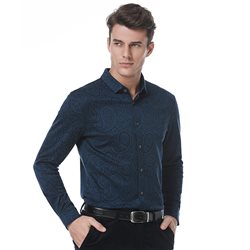  Navy blue paisley patterned shirt
