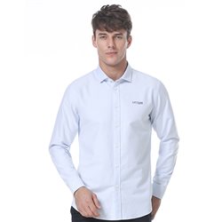  Light blue logo embroidered shirt