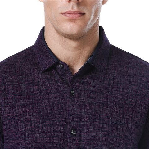 Deep red textured shirt