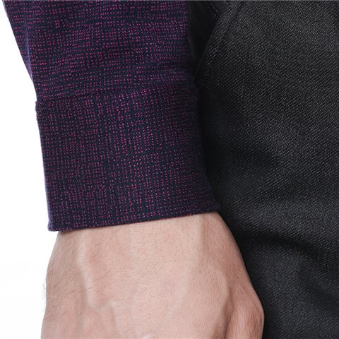 Deep red textured shirt