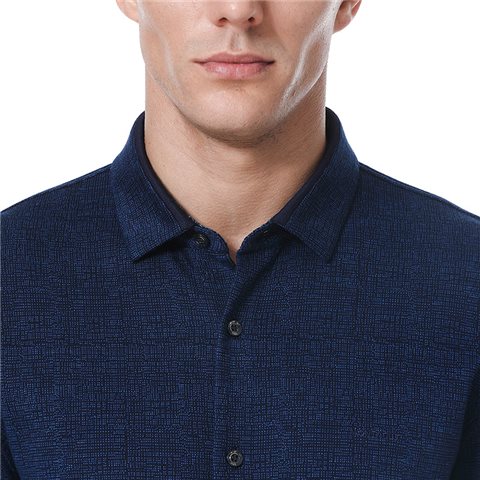 Deep red textured shirt