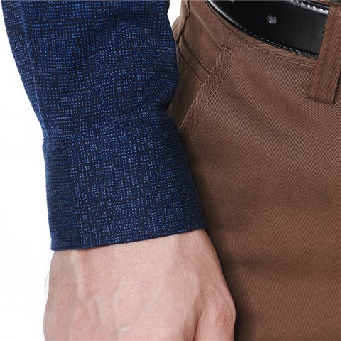 Deep red textured shirt