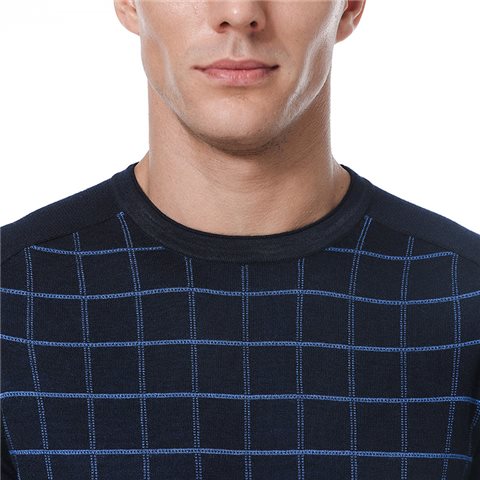  MEN'S ROUND NECK LATTICE T SHIRT