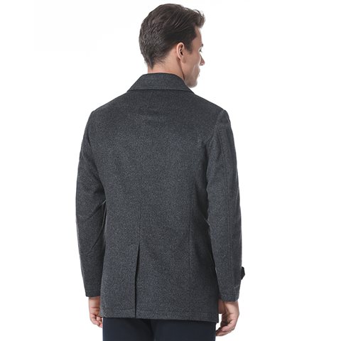 MONTAGUT BRITISH STYLE MEN'S LONG WOOL COAT (NAVY BLUE)