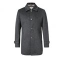  MONTAGUT BRITISH STYLE MEN'S LONG WOOL COAT (NAVY BLUE)