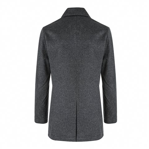 MONTAGUT BRITISH STYLE MEN'S LONG WOOL COAT (NAVY BLUE)