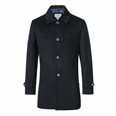  MONTAGUT BRITISH STYLE MEN'S LONG WOOL COAT (NAVY BLUE)