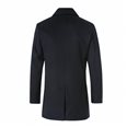  MONTAGUT BRITISH STYLE MEN'S LONG WOOL COAT (NAVY BLUE)