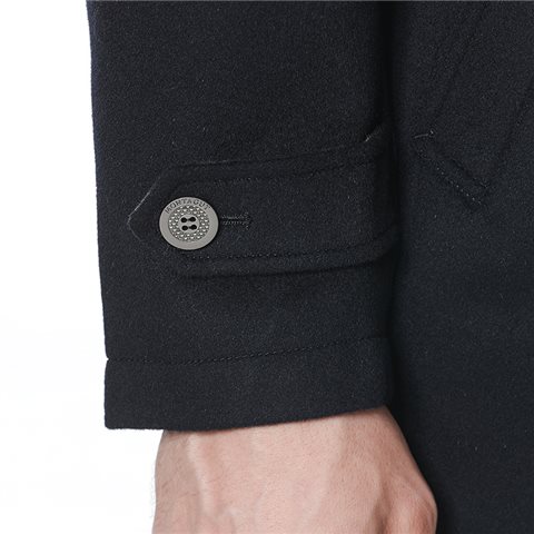  MONTAGUT BRITISH STYLE MEN'S LONG WOOL COAT (NAVY BLUE)